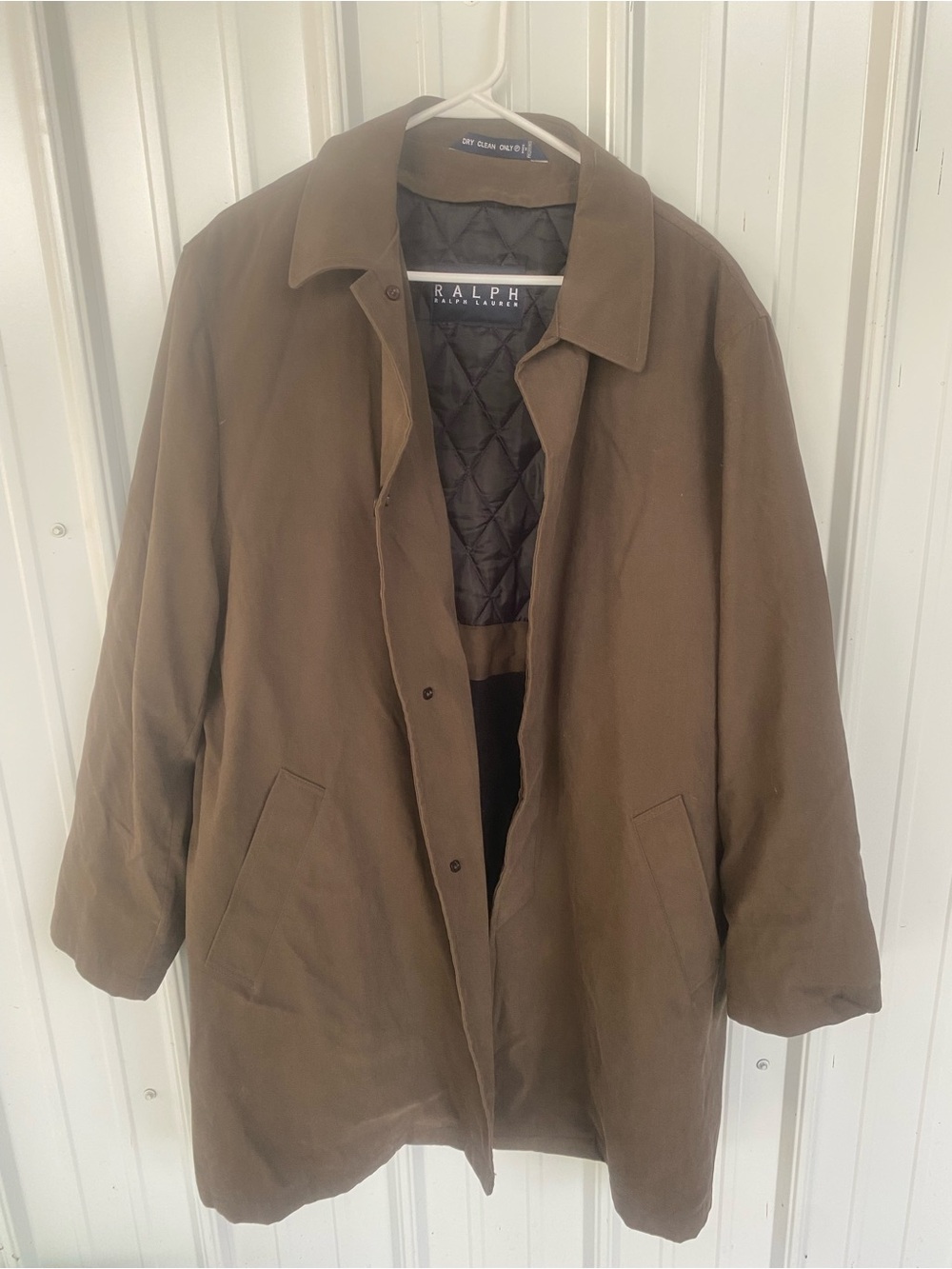 Ralph Lauren Brown Quilted-Lined Trench Coat Large